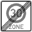 Kennzeichnung des Endes einer Tempo-30-Zone 