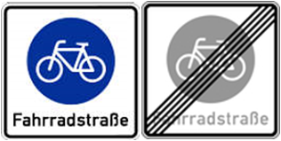Zeichen 244.1 und 244.2 - Beginn und Ende einer Fahrradstraße